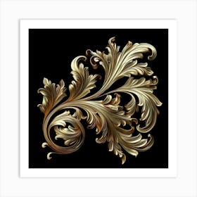 Gold Ornate Ornament 2 Art Print