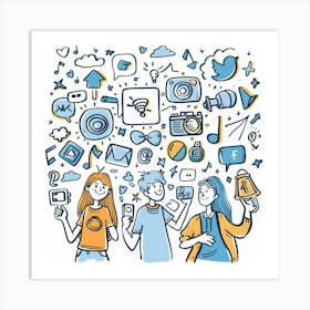 Social Media Icons 4 Art Print