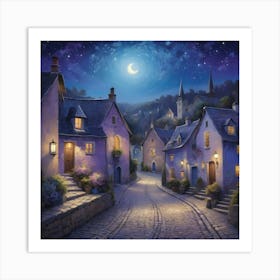 Night In The Town Paintings Art Print 2 Art Print