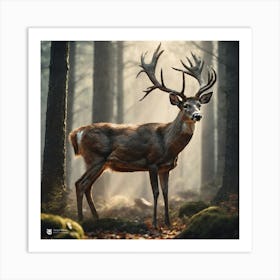 Deer In The Forest 208 Art Print