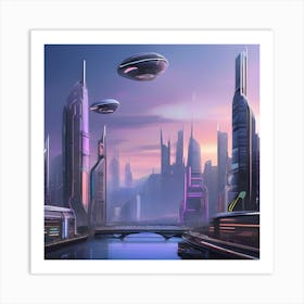 Futuristic City 8 Art Print