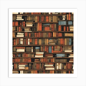 Bookshelves Art Print