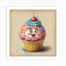 Cupcake With Sprinkles 1 Art Print