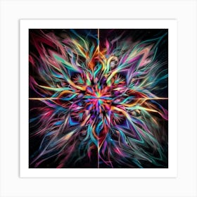 Abstract Psychedelic Flower Art Print