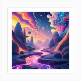 Surreal Dreamscape Psychedelic Landscape Art Print