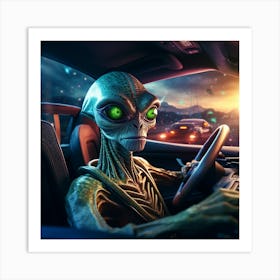 Alien Car 10 1 Art Print