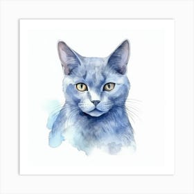 Belarusian Blue Cat Portrait 2 Art Print