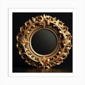 ornate golden picture frame with intricate carvings and flourishes, perfect for displaying treasured memories or adding a touch of elegance to any room Art Print