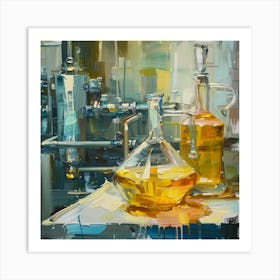 Oil Refining - Chemistry Oil Painting Art Print