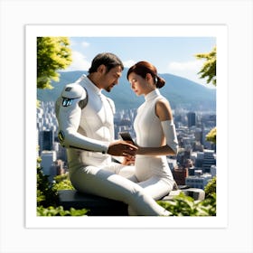 Futuristic Couple 129 Art Print