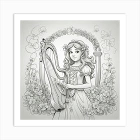 Irish harp 1 Art Print