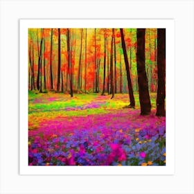 Colorful Forest Art Print