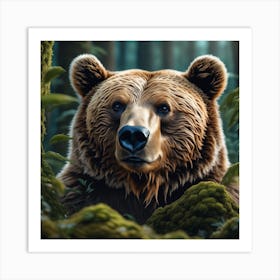 Brown Bear In The Forest 17 Art Print