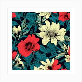 Floral Seamless Pattern Art Print