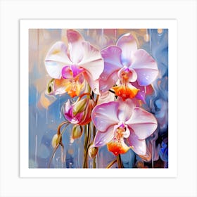 Orchids In The Rain Art Print