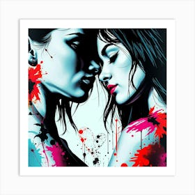 Two Women Kissing 5 Art Print