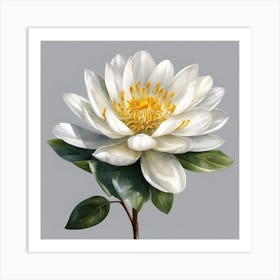 White Lotus Flower Art Print