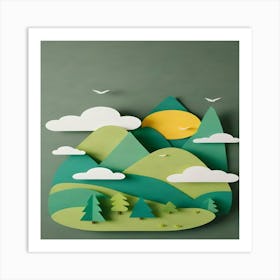 Paper Cut Art 9 Art Print