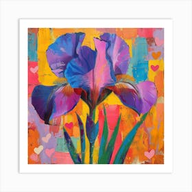 A Colorful Iris Flower Art Print