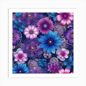 Purple Flowers 3 Art Print