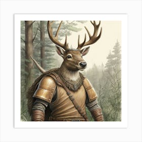 Deer Warrior Art Print