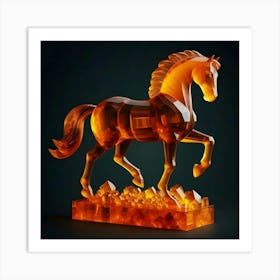 Horse In Flames Art Print