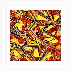 Abstract Red And Yellow Art Print