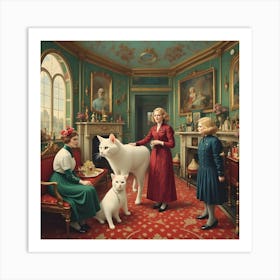 'The White Cat' Art Print