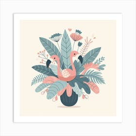 Jungle Bouquet, Vector art 2 Art Print