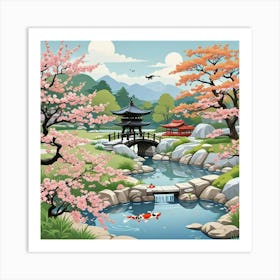 Japan Garden Pagoda Art Print (1) Art Print