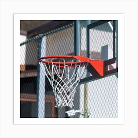 A Basketball Hoop In A Playground Art Print