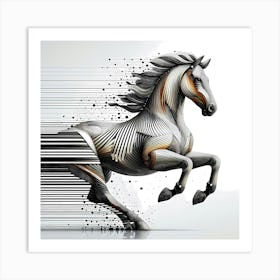 Horse In Abstract Illustration Art Print