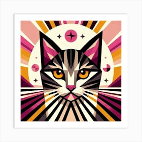 Merlot Low Poly Cat Art Print