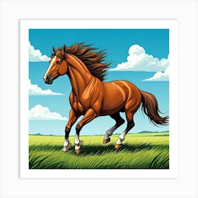 Running Horse Art Print