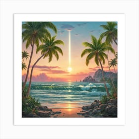 Sunset At The Beach 9 Art Print