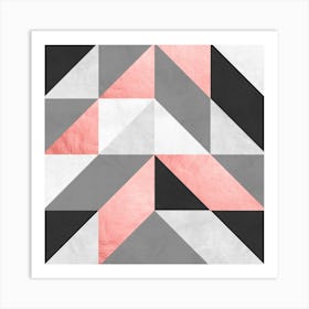 Gray and pink geometry 1 Art Print