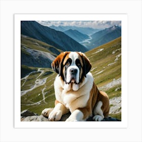 St Bernard Dog 33 Art Print