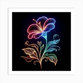 Neon Flower Art Print