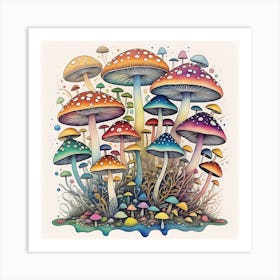 Mushroom Garden Art Print