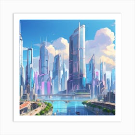 Futuristic Cityscape Art Print