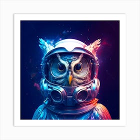 Owl In Space Art Print