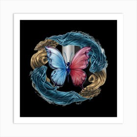 Butterfly In The Water Art Print