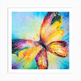 Butterfly Bright Colorful Art Painting Art Print