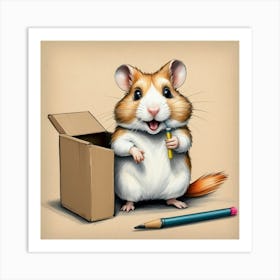 Hamster Drawing 8 Art Print