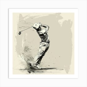 Golfer Swinging 4 Art Print