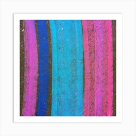 Blue And Pink Stripes Art Print