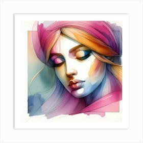 Watercolor Of A Woman 5 Art Print