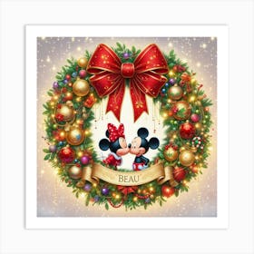 Mickey And Minnie Wreath Poster