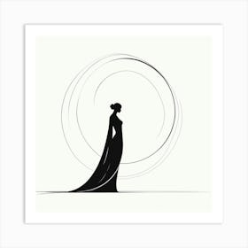 Silhouette Of A Woman Art Print