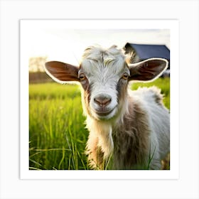 Grass Green Goat Farm Mammal Milk Farming Animal Meadow Head Canino No People Pasture S (3) Art Print